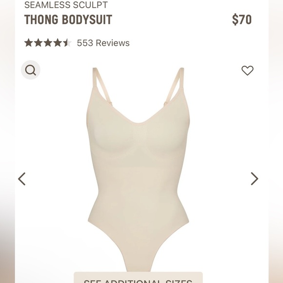 Skims Shapewear Bodysuit Seamless thong Back New XS - Picture 6 of 6